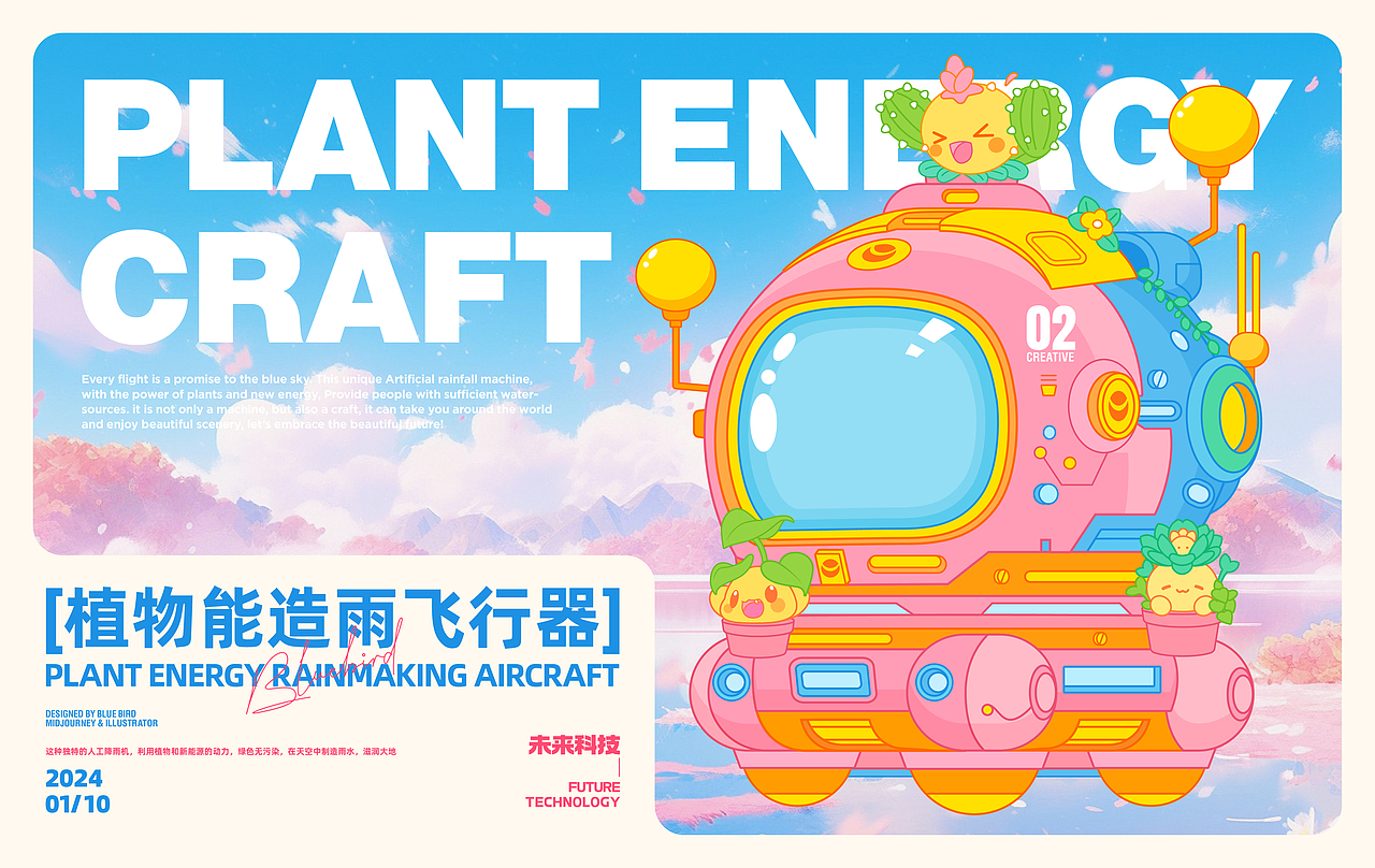 AIGC结合插画 | 未来载具之自然守护者(图ZMzc2ODY4Mzcy) - 创作习作 - 站酷设计师蓝色小鸟原创素材 - 站酷ZCOOL