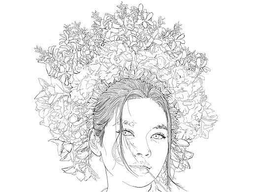 插画线稿|泉州浔埔|簪花少女