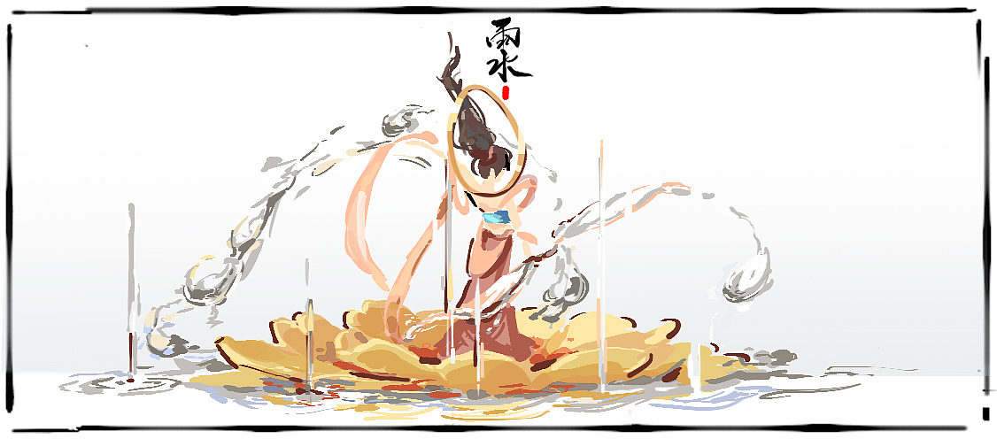 速涂《春季六景》春雨驚春清谷天（圖ZMzc2ODgxODQ0） - 繪本 - 站酷設(shè)計師黑豹居居原創(chuàng)素材 - 站酷ZCOOL