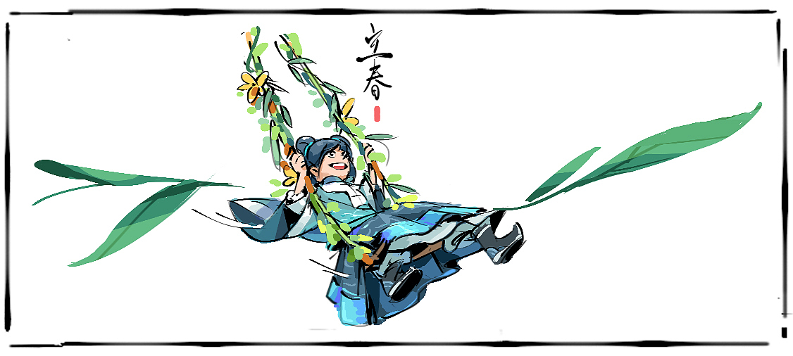 速涂《春季六景》春雨驚春清谷天（圖ZMzc2ODgxODM2） - 繪本 - 站酷設(shè)計師黑豹居居原創(chuàng)素材 - 站酷ZCOOL