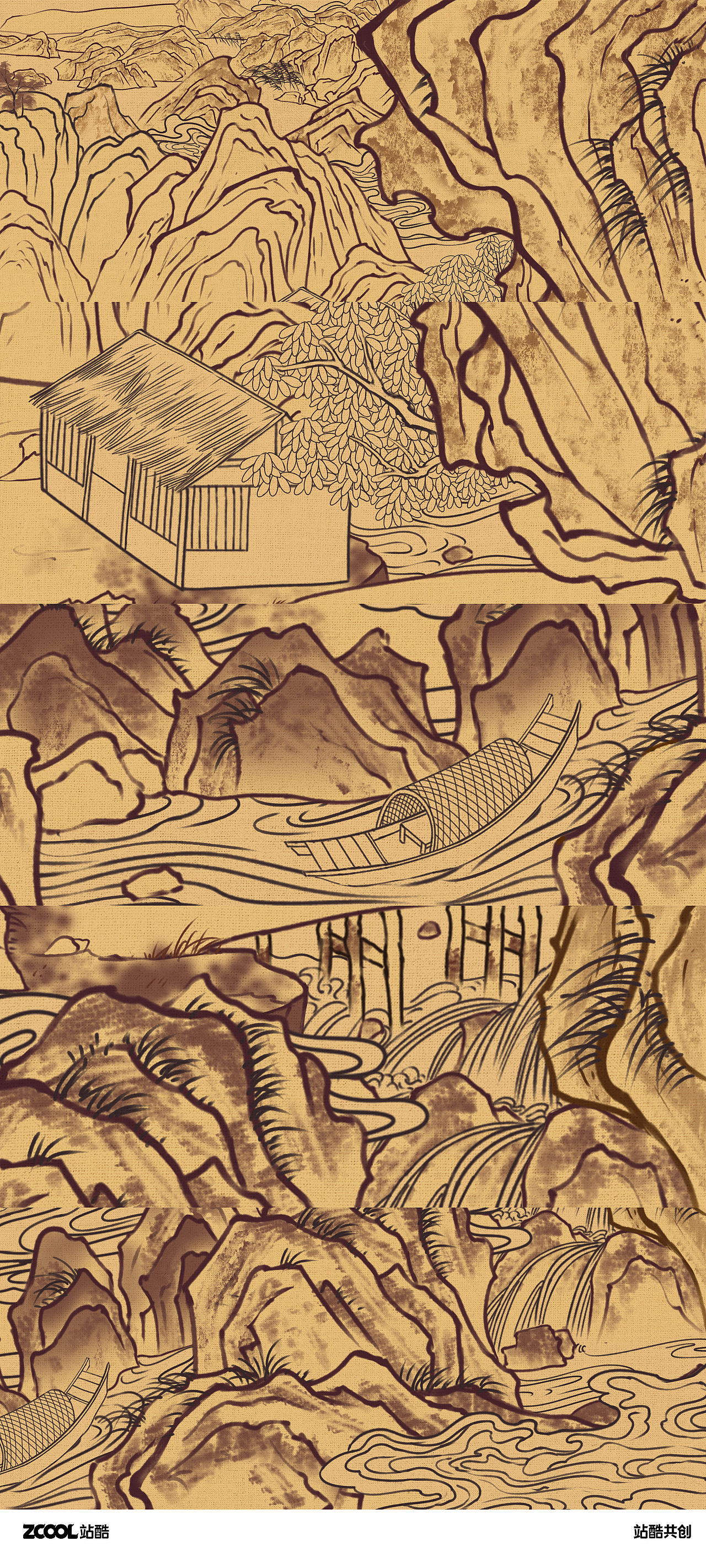 【山海经.夫诸】国风创意插画（图ZMzc2ODk0ODky） - 海报 - 站酷设计师君竹ho原创素材 - 站酷ZCOOL