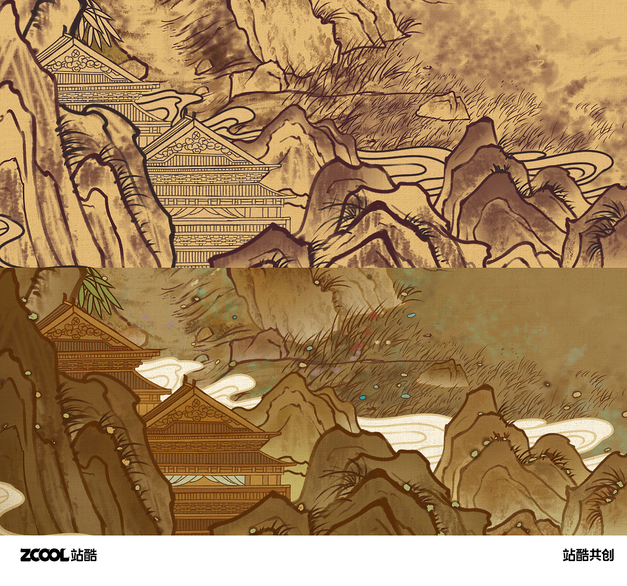 【山海经.夫诸】国风创意插画（图ZMzc2ODk0ODcy） - 海报 - 站酷设计师君竹ho原创素材 - 站酷ZCOOL