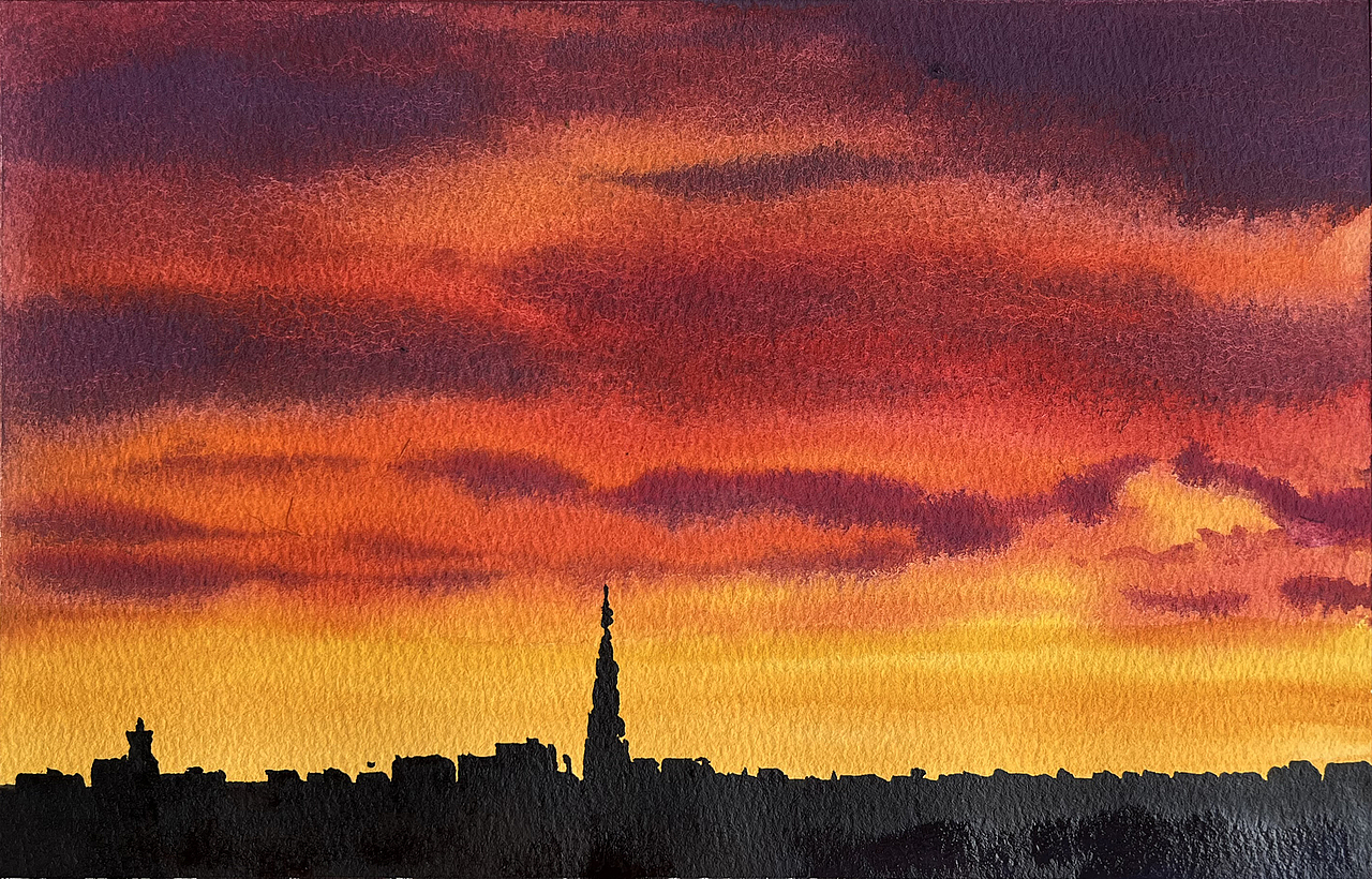 夏日的水彩课堂（图ZMzc2OTE1NDEy） - 绘画 - 站酷设计师孙小良的水彩画原创素材 - 站酷ZCOOL