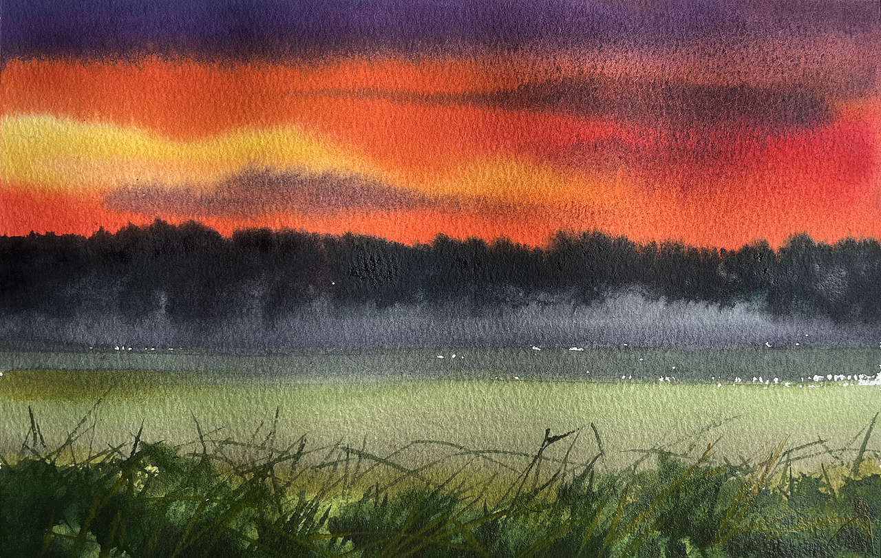 夏日的水彩课堂（图ZMzc2OTE1NTU2） - 绘画 - 站酷设计师孙小良的水彩画原创素材 - 站酷ZCOOL