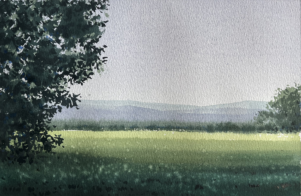 夏日的水彩课堂（图ZMzc2OTE1NzI0） - 绘画 - 站酷设计师孙小良的水彩画原创素材 - 站酷ZCOOL