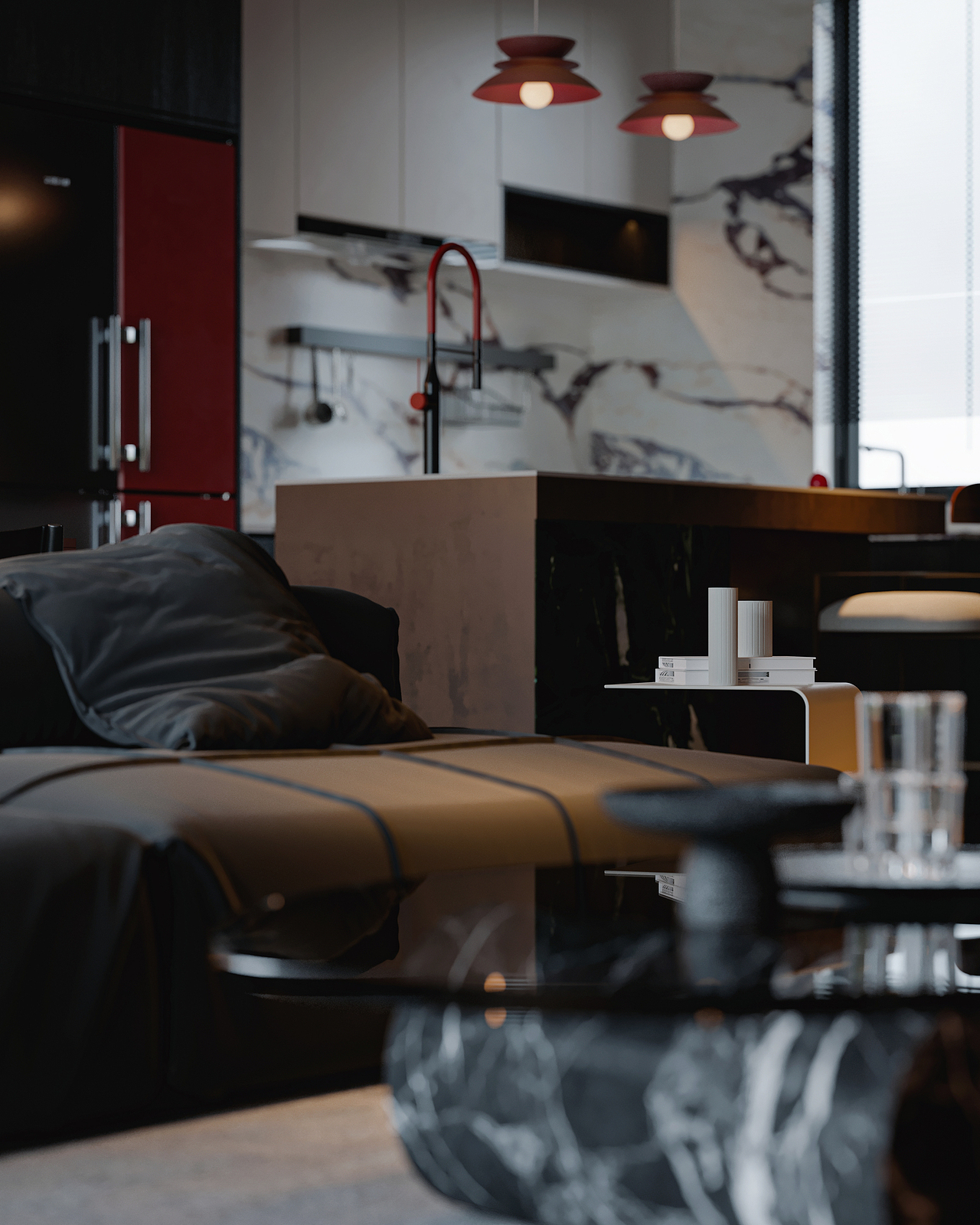 黑色系公寓cr表现图