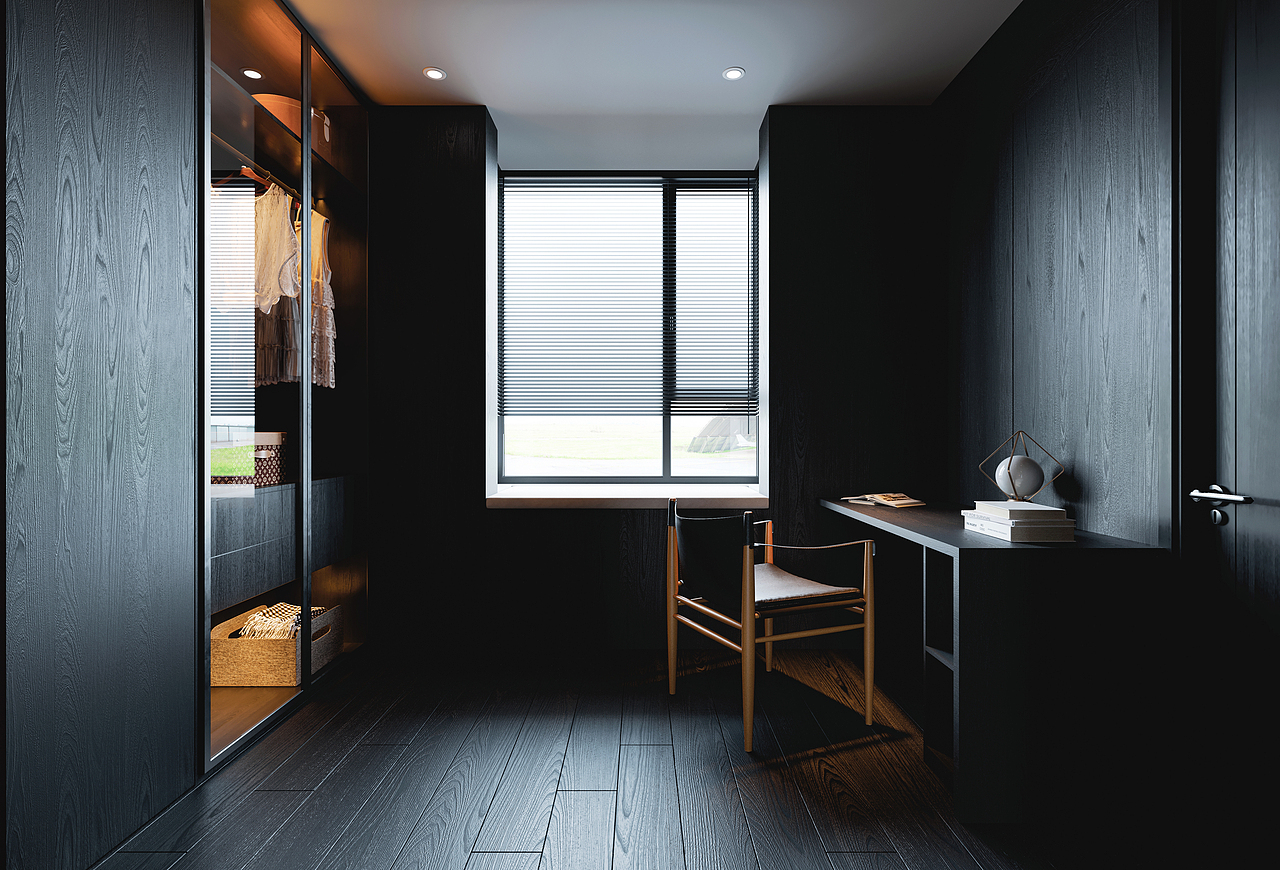 黑色系公寓cr表现图