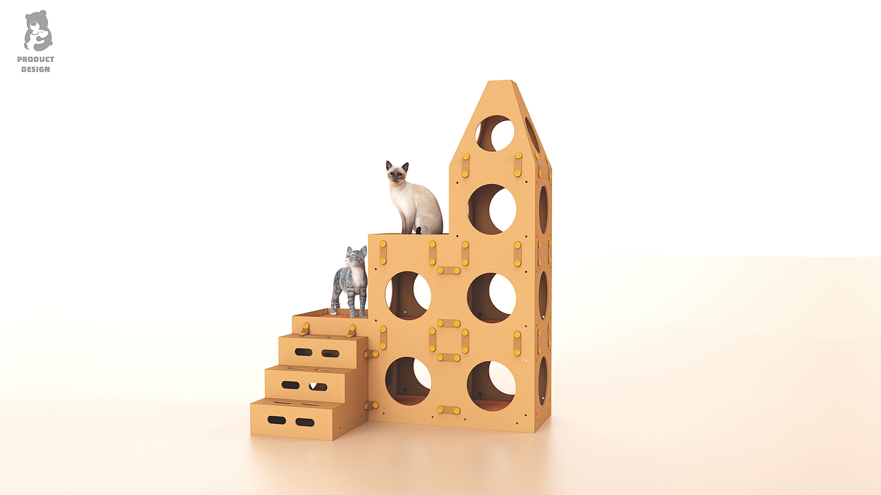 宠物 | 模块化猫屋设计 | 工业设计（图ZMzc2OTE4ODQ4） - 其他工业/产品 - 站酷设计师GAVIN_2024原创素材 - 站酷ZCOOL