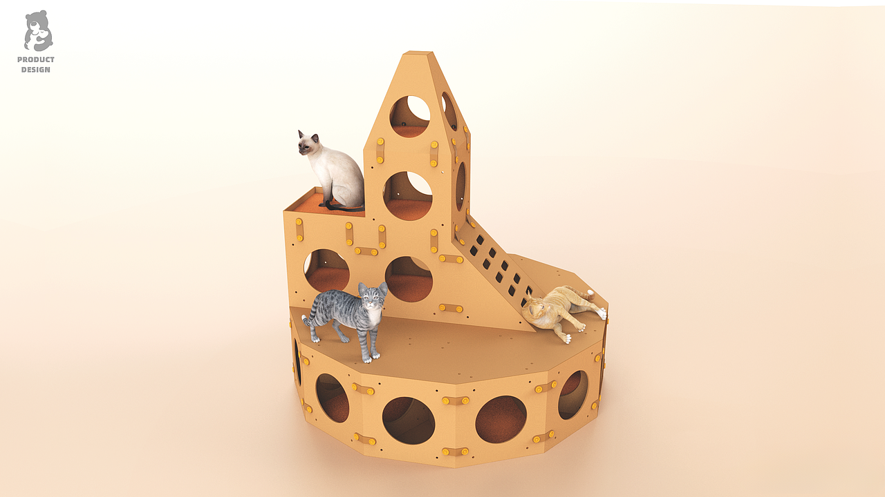 宠物 | 模块化猫屋设计 | 工业设计（图ZMzc2OTE4OTI4） - 其他工业/产品 - 站酷设计师GAVIN_2024原创素材 - 站酷ZCOOL