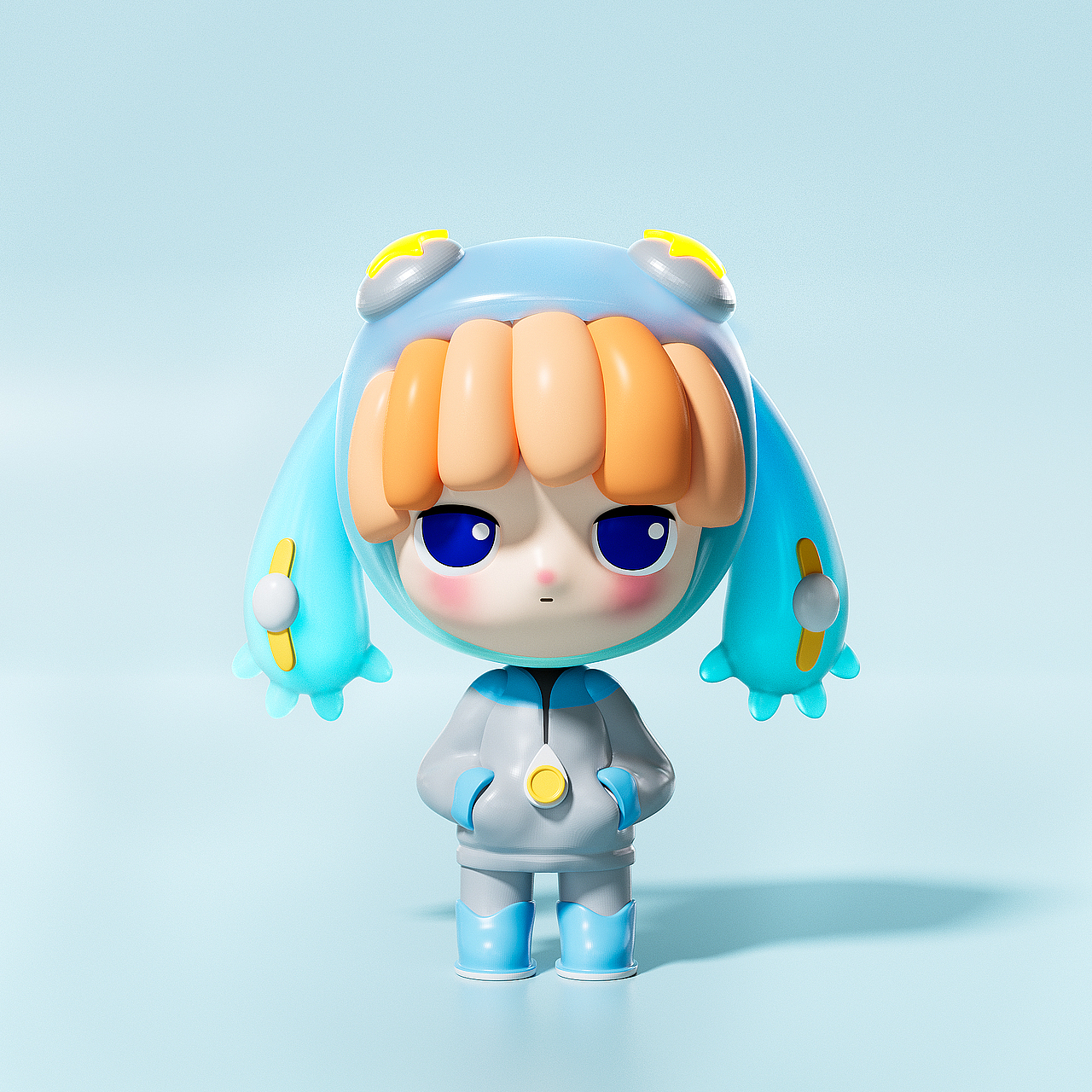 2024年C4D渲染IP角色课程临摹练习及原创体脂秤详情页