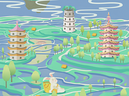 梯田月圆夜
