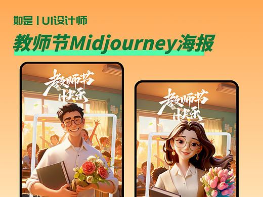 教师节Midjourney海报设计