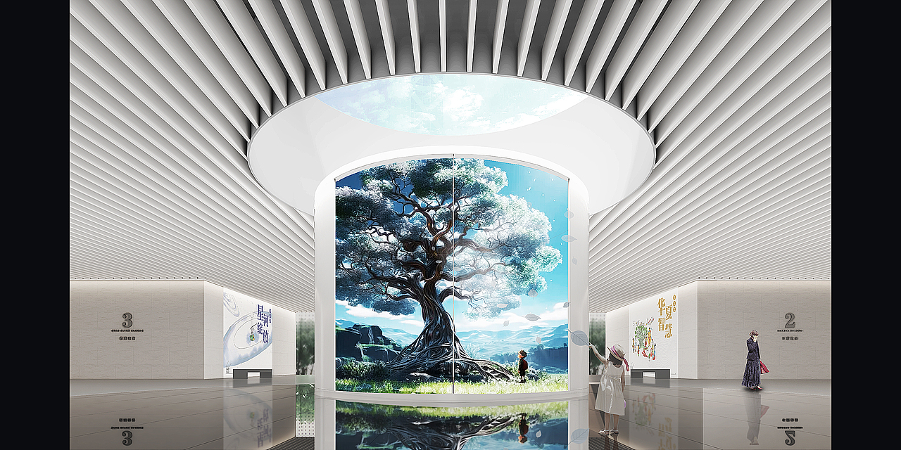 树下男孩梦幻场景