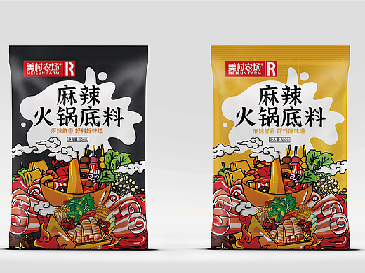 佐料包装设计｜火锅底料｜烤鸭汤包装｜大米包装