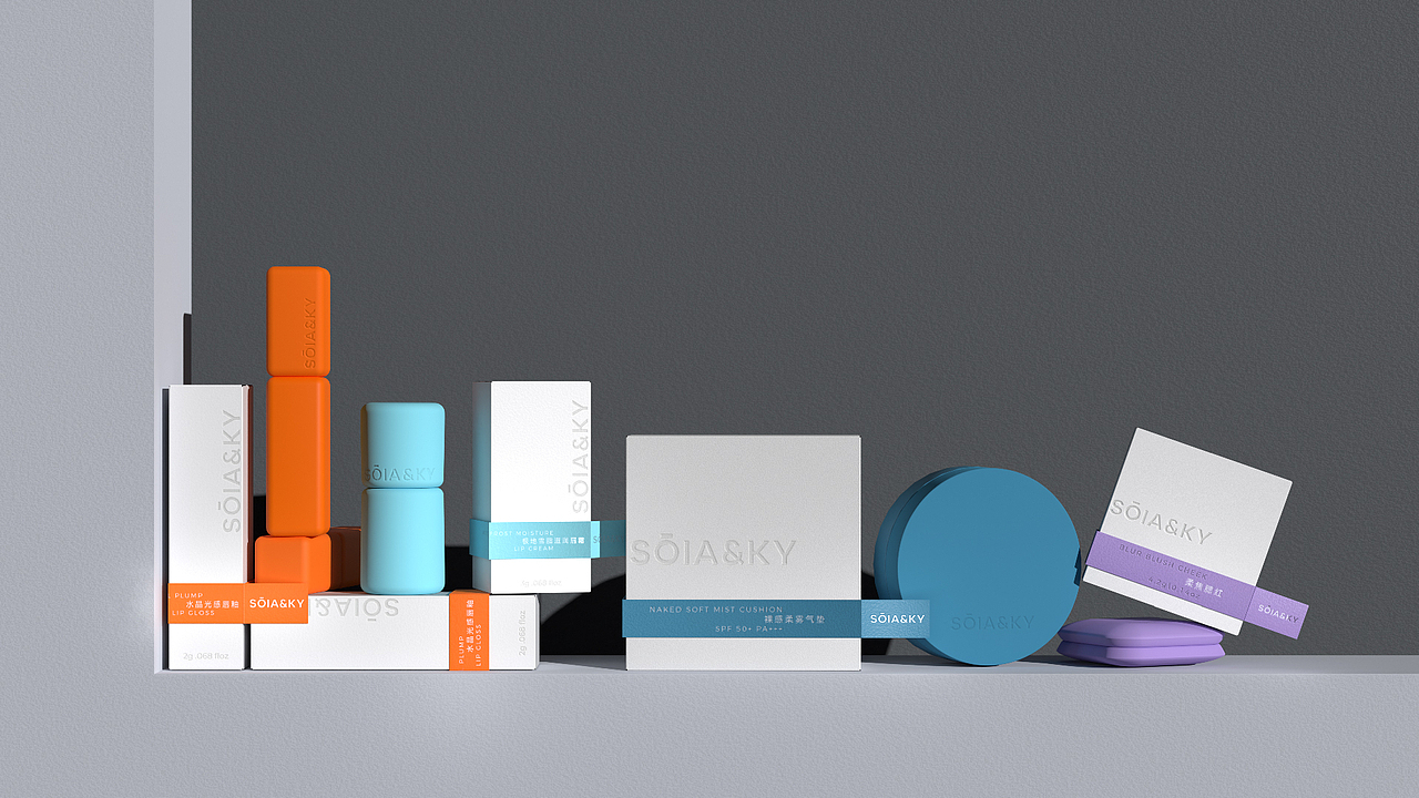 UP-SOIA&KY彩妆包装设计 logo设计 彩妆包装设计