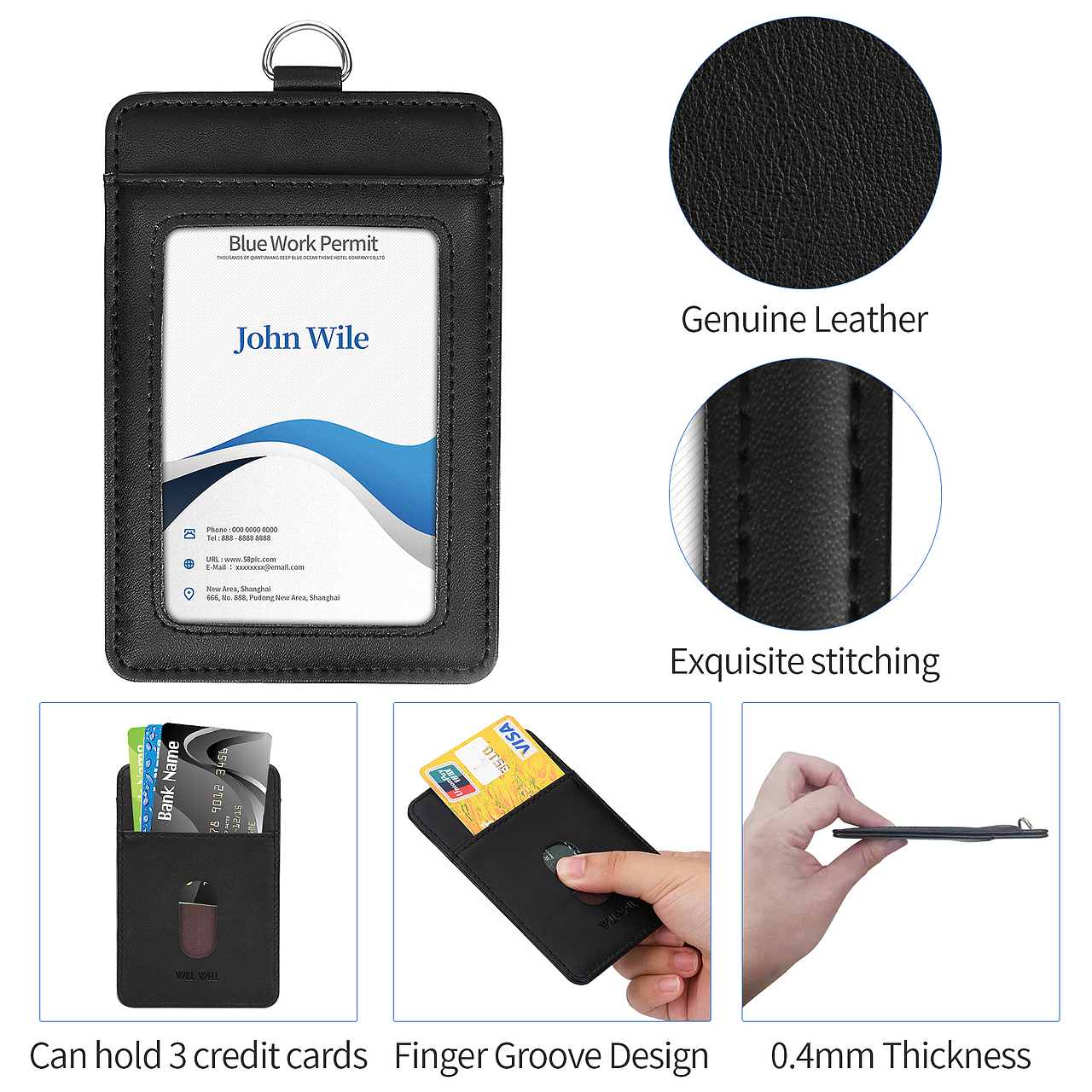 真皮卡套证件套--亚马逊