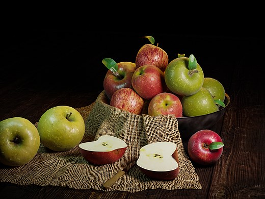 超写实苹果建模（个人主页-ZNzAzOTMxOTY=） - 商业插画 - 站酷设计师画画儿Blender原创素材 - 站酷ZCOOL