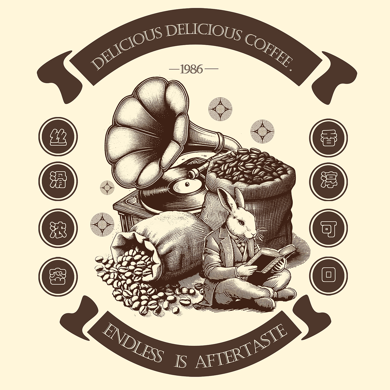 咖啡版画包装设计（图ZMzc3MDEwNzYw） - 商业插画 - 站酷设计师游鹿子鹿原创素材 - 站酷ZCOOL