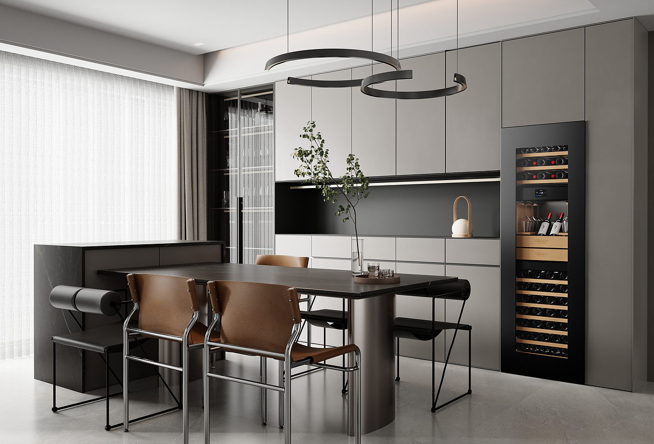 红酒柜场景渲染