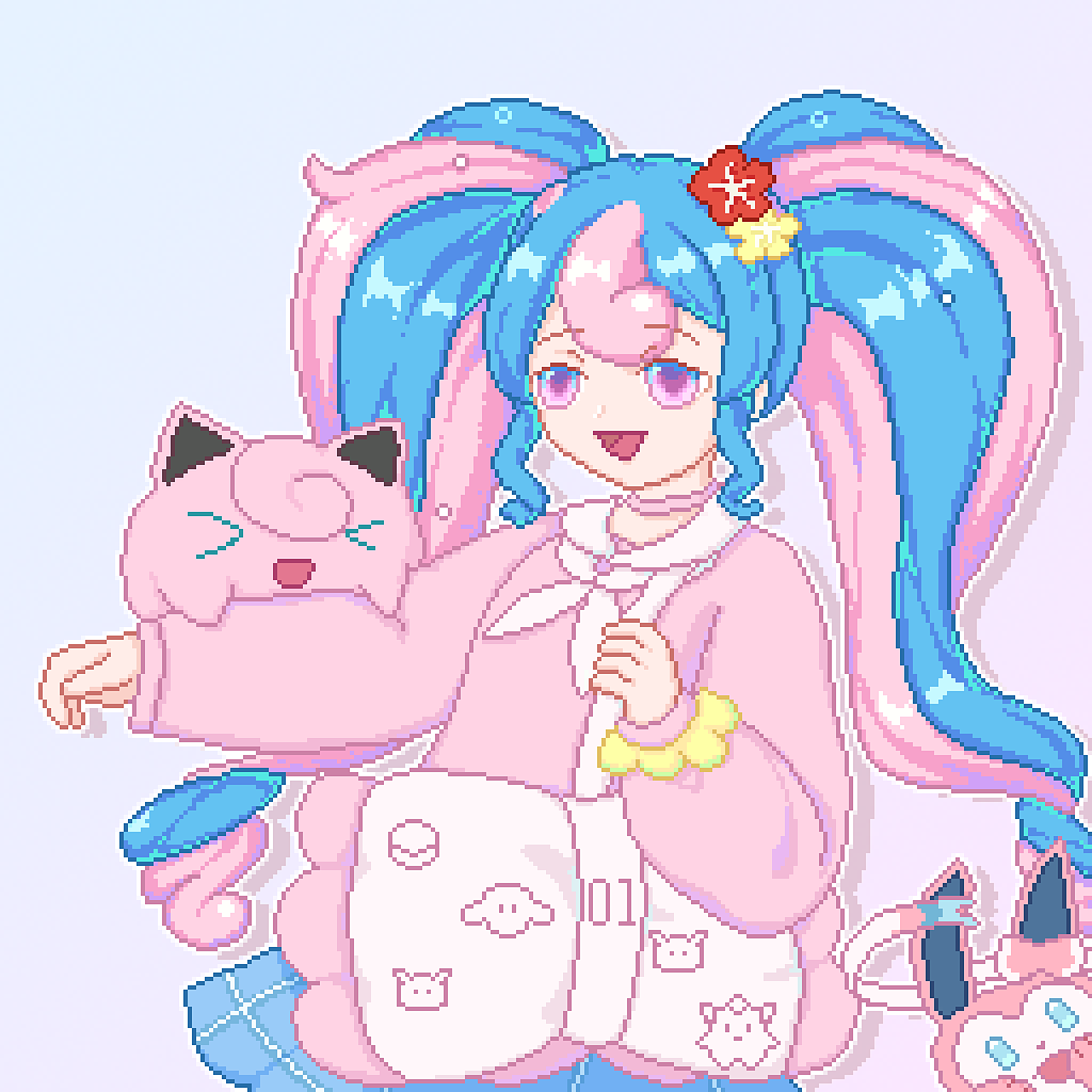 【像素画】宝可梦初音（图ZMzc3MDIxNDk2） - 像素画 - 站酷设计师無名不是无名原创素材 - 站酷ZCOOL