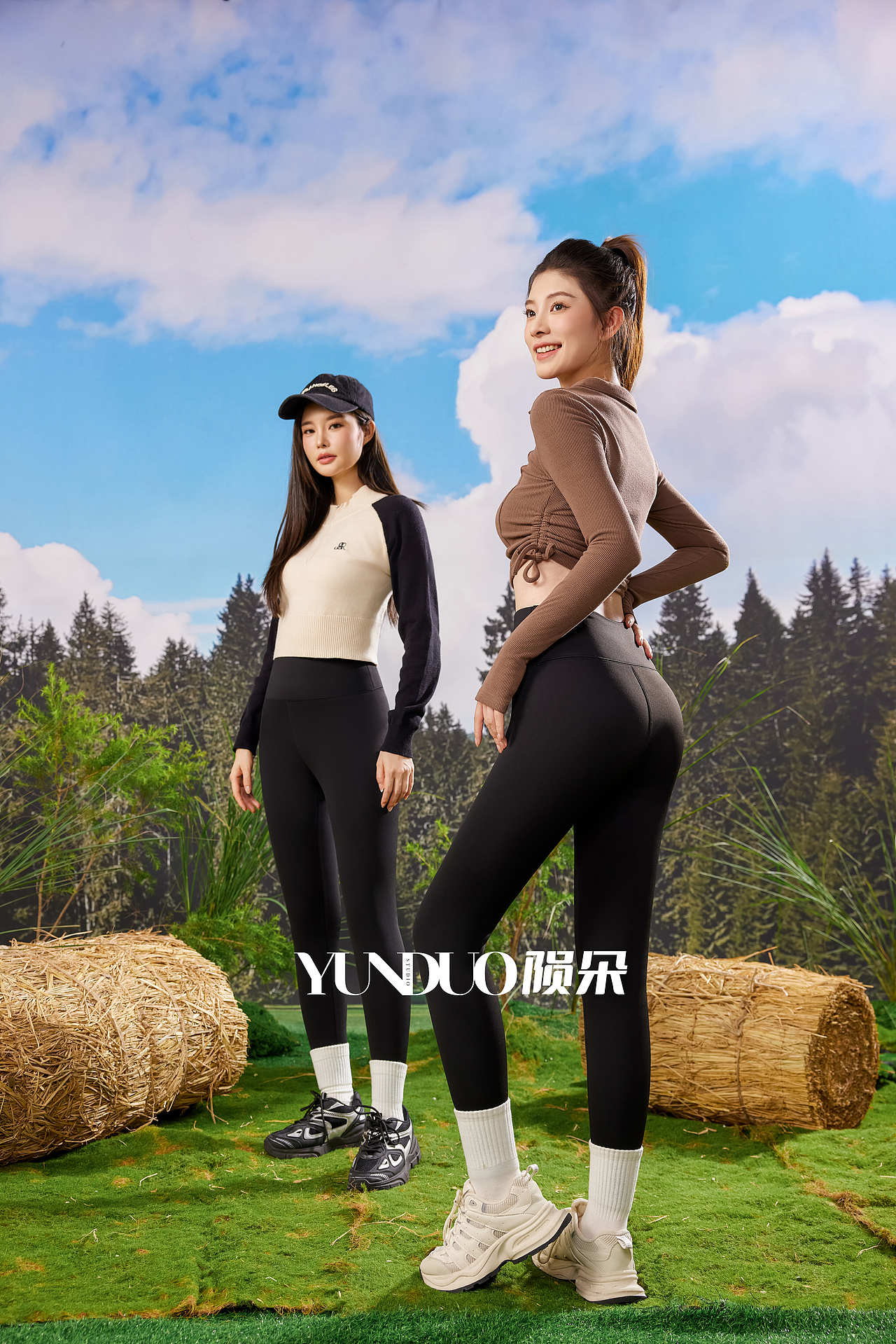 飘花伊人裤袜形象片拍摄 裤袜一体袜小黑裤芭比裤拍摄