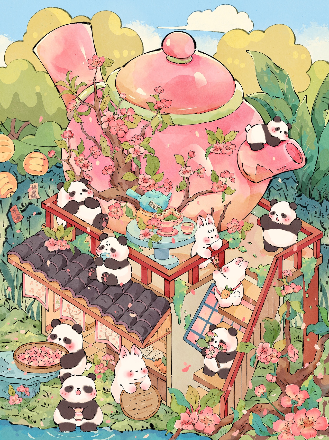 国风小熊猫合集（图ZMzc3MDUxMzEy） - 儿童插画 - 站酷设计师我昏古七了原创素材 - 站酷ZCOOL