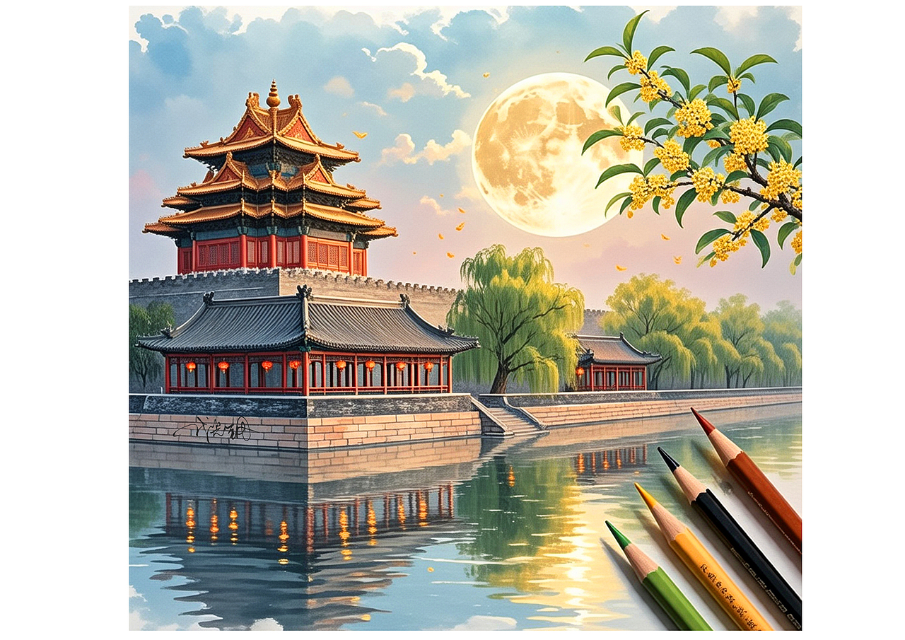 中秋筑梦图（图ZMzc3MDU0ODcy） - 建筑设计 - 站酷设计师攻克先生代光钢原创素材 - 站酷ZCOOL