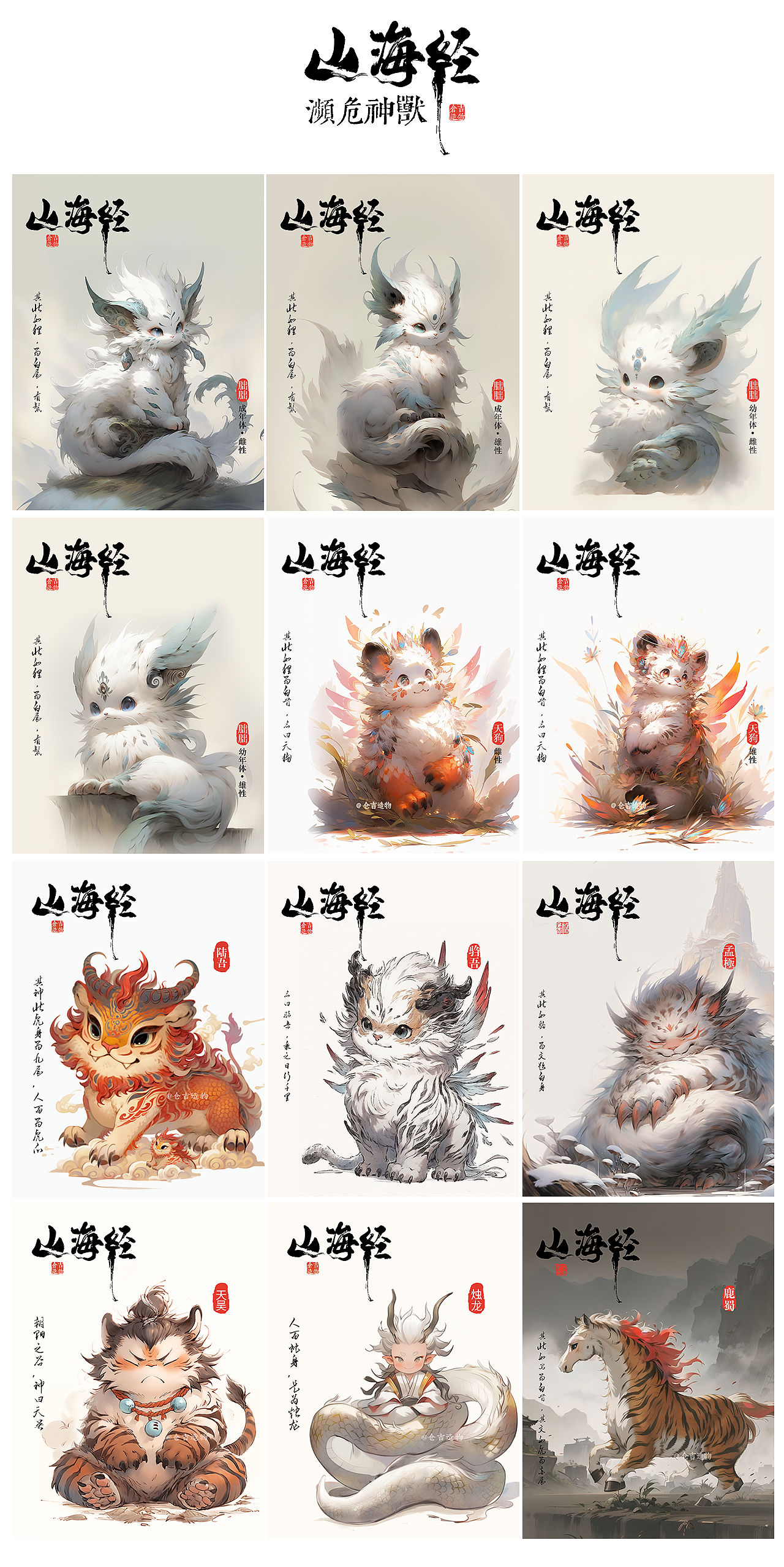 仓吉造物《山海宝典》-涵盖食用，濒危，防护，实用手册及原创IP文创（图ZMzc3MDY2OTQw） - 海报 - 站酷设计师浅草设计原创素材 - 站酷ZCOOL