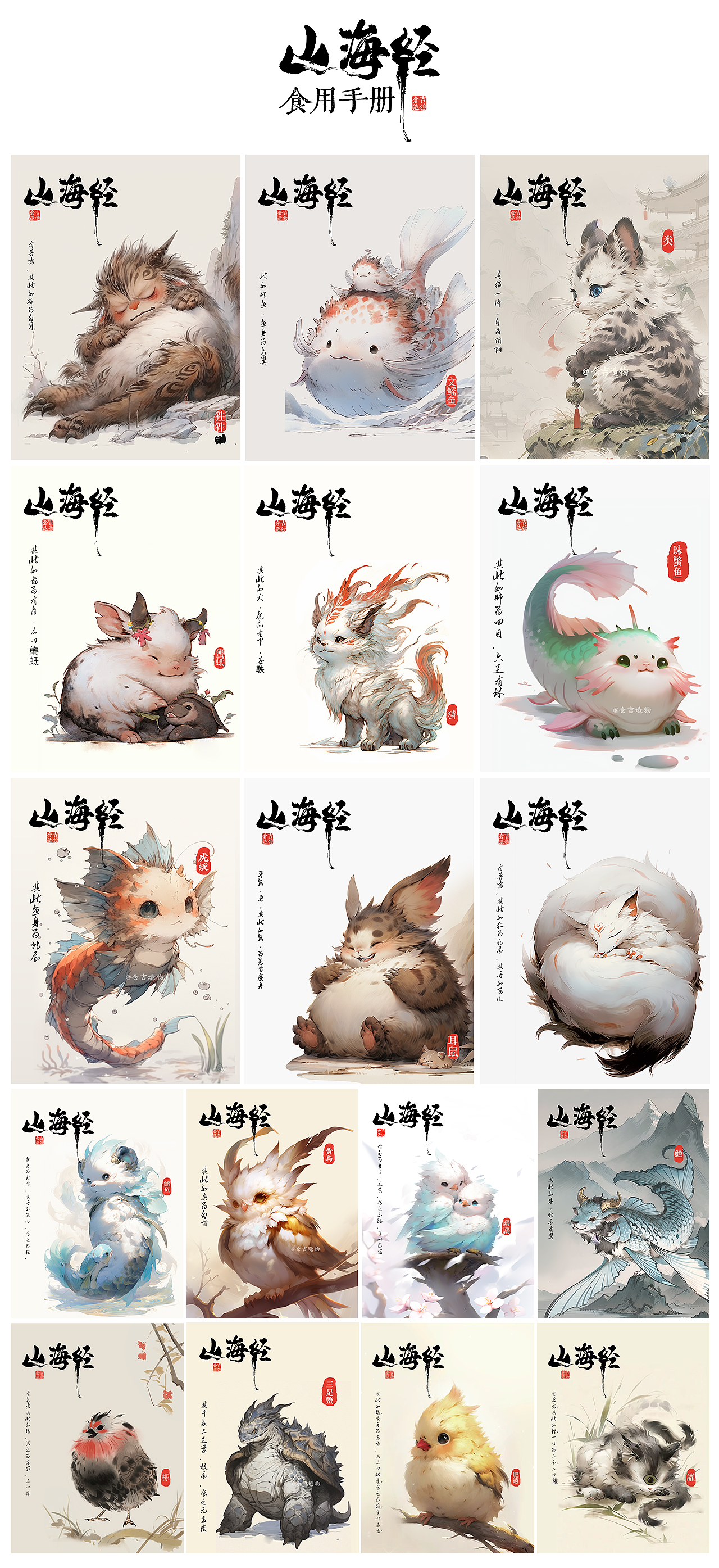 仓吉造物《山海宝典》-涵盖食用，濒危，防护，实用手册及原创IP文创（图ZMzc3MDY2OTQ0） - 海报 - 站酷设计师浅草设计原创素材 - 站酷ZCOOL