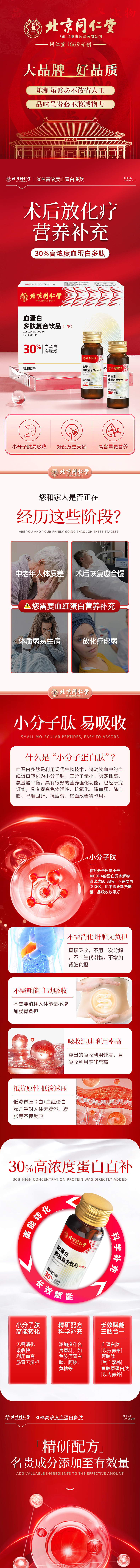 北京同仁堂血蛋白多肽详情设计