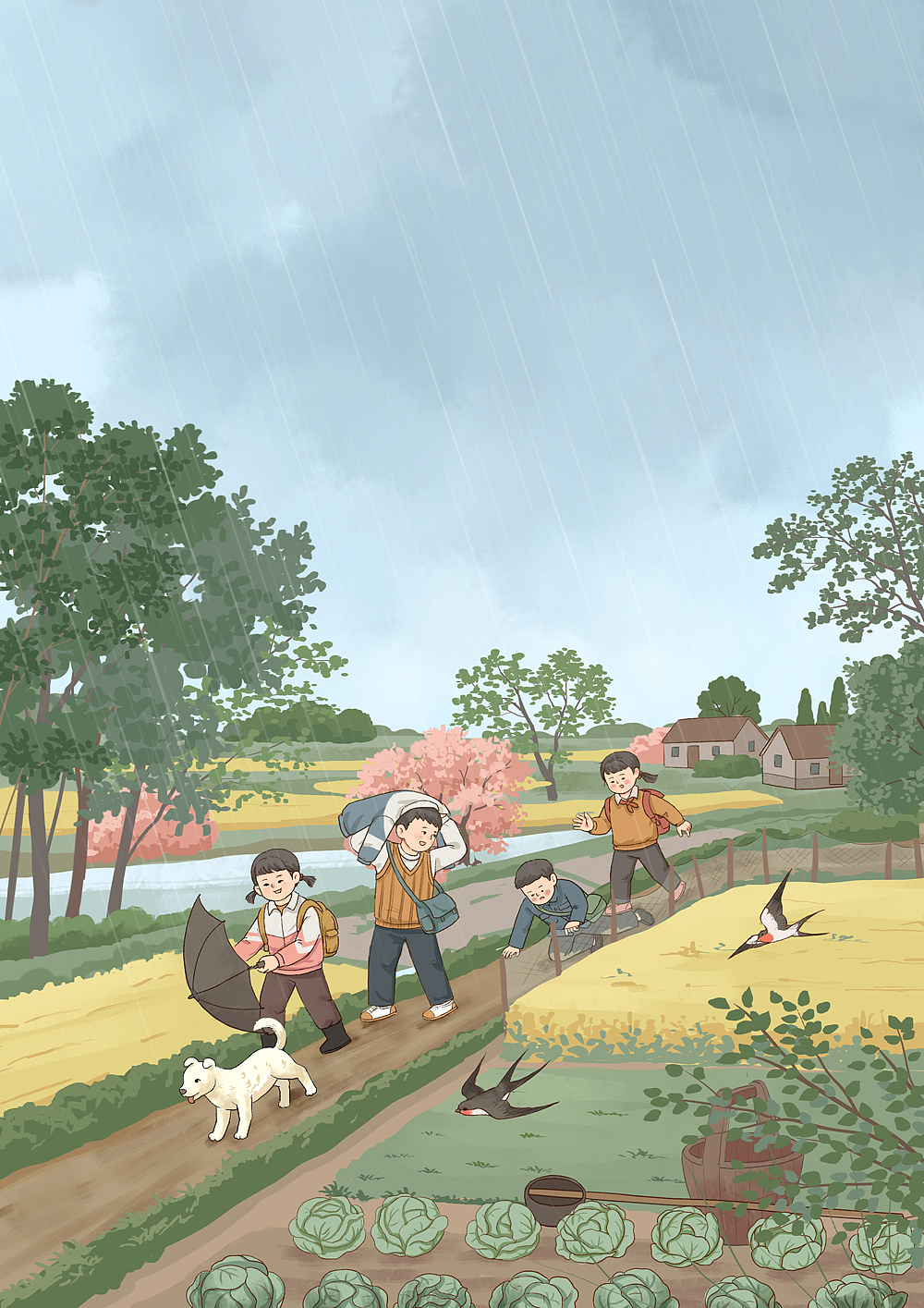 在希望的田野上（图ZMzc3MDkxNjIw） - 儿童插画 - 站酷设计师小光頭原创素材 - 站酷ZCOOL