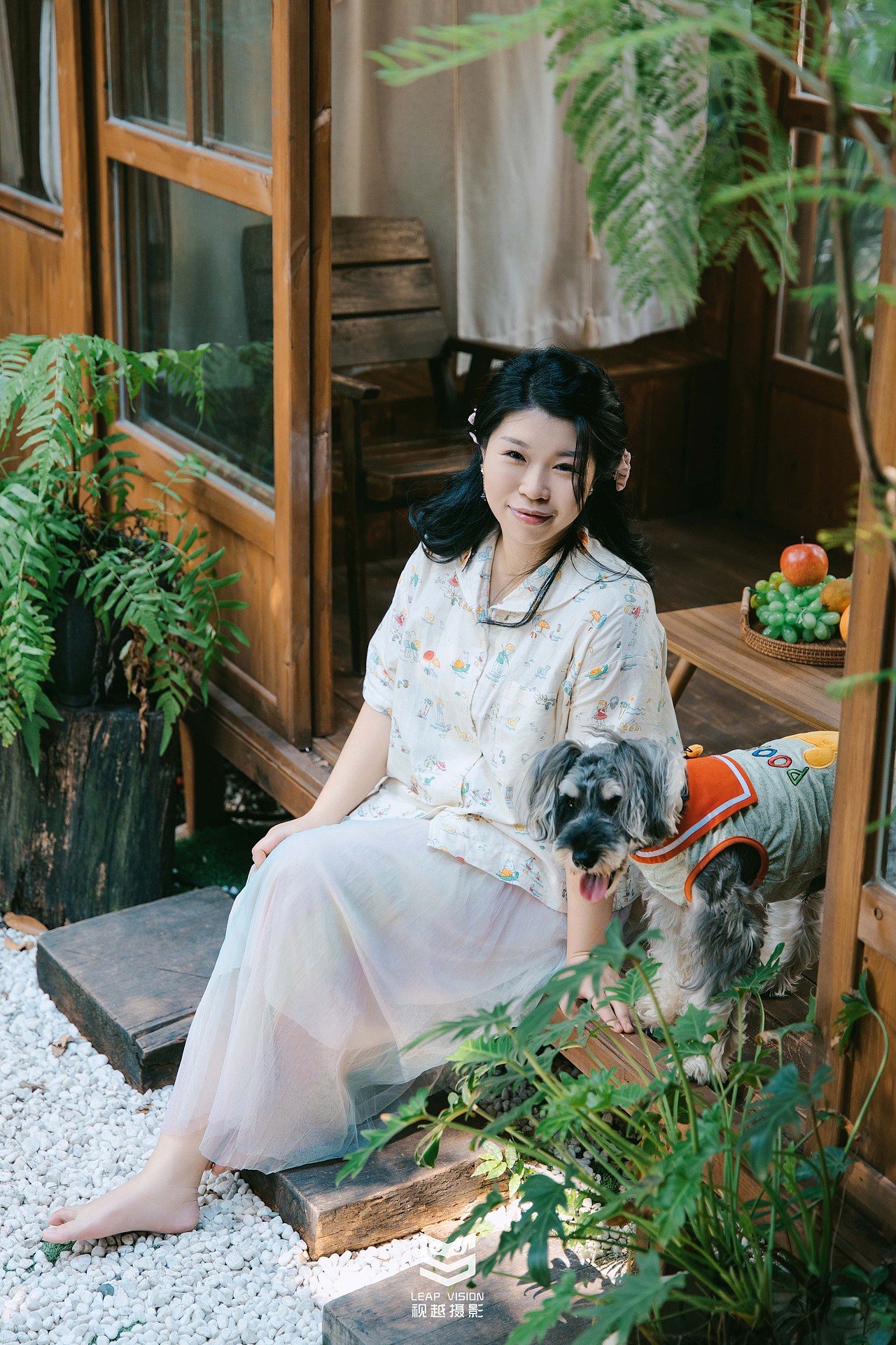 日式庭园人宠写真