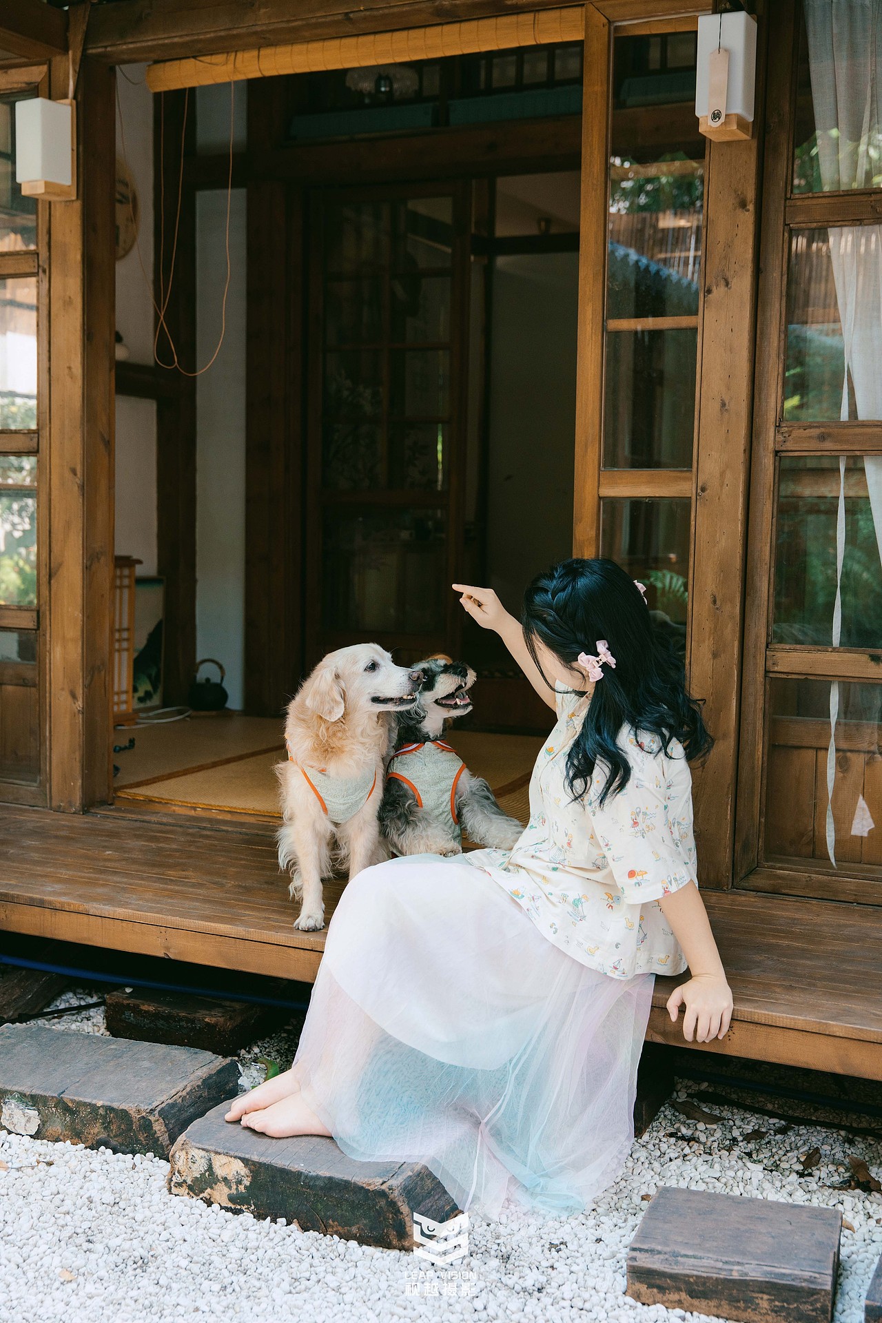 日式庭园人宠写真