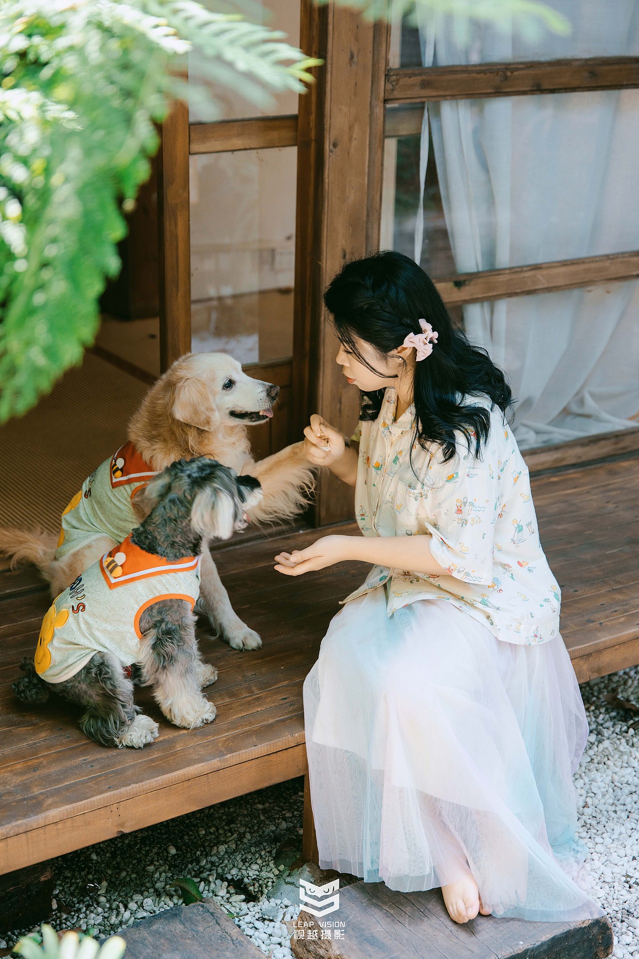 日式庭园人宠写真