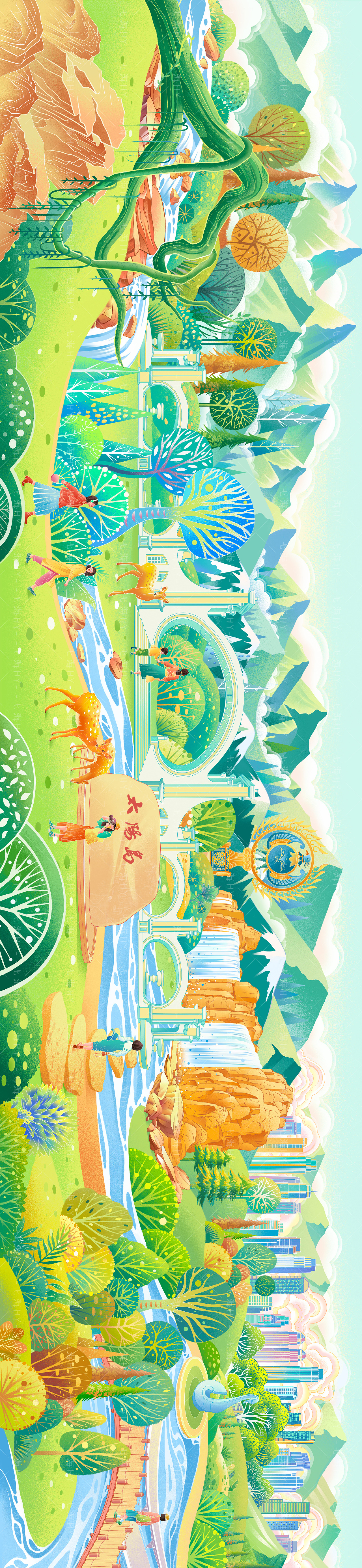 大美龙江插画长卷(图ZMzc3MTE2Nzg0) - 商业插画 - 站酷设计师七海HY原创素材 - 站酷ZCOOL