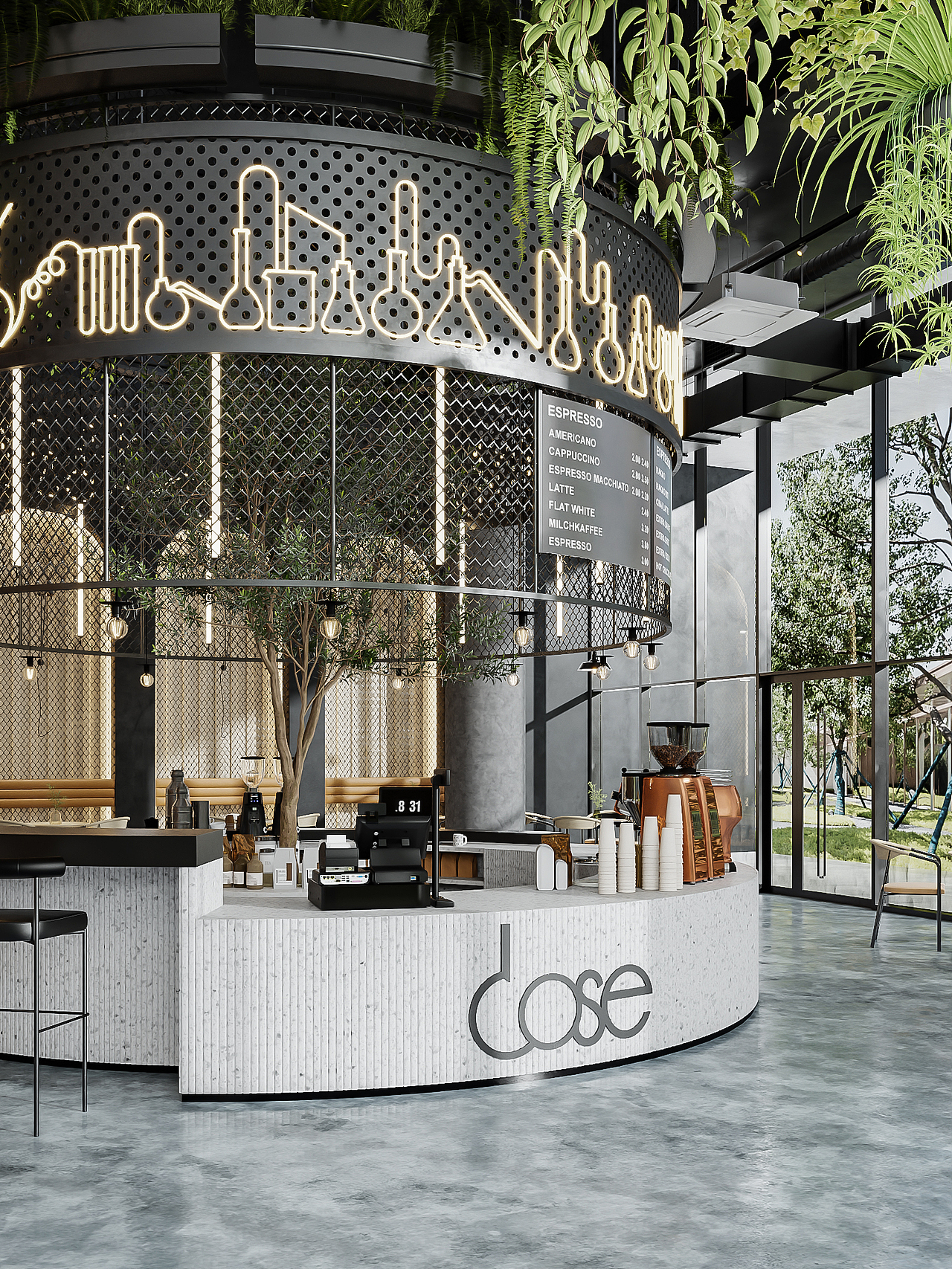 工业风咖啡厅效果图设计