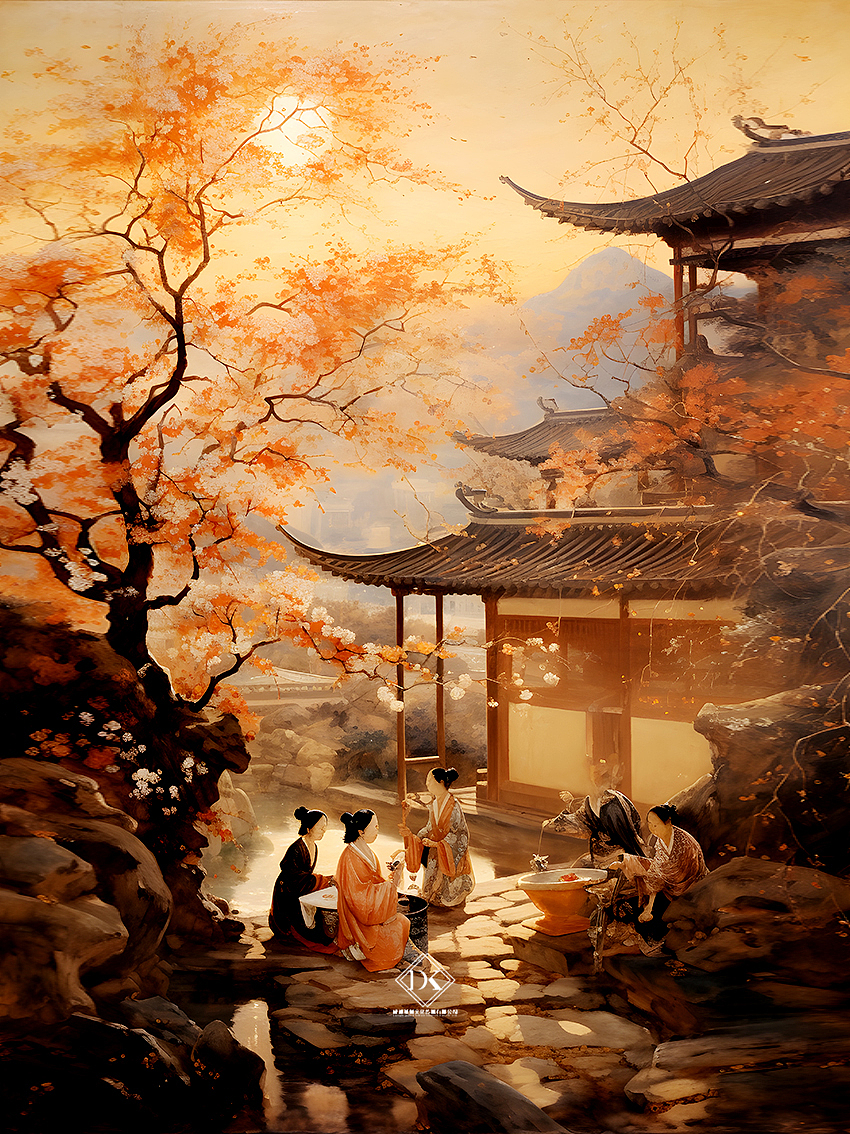 红楼梦场景 ---国风插画（图ZMzc3MTI3MjY4） - AI作品 - 站酷设计师唯菊绘AI原创素材 - 站酷ZCOOL