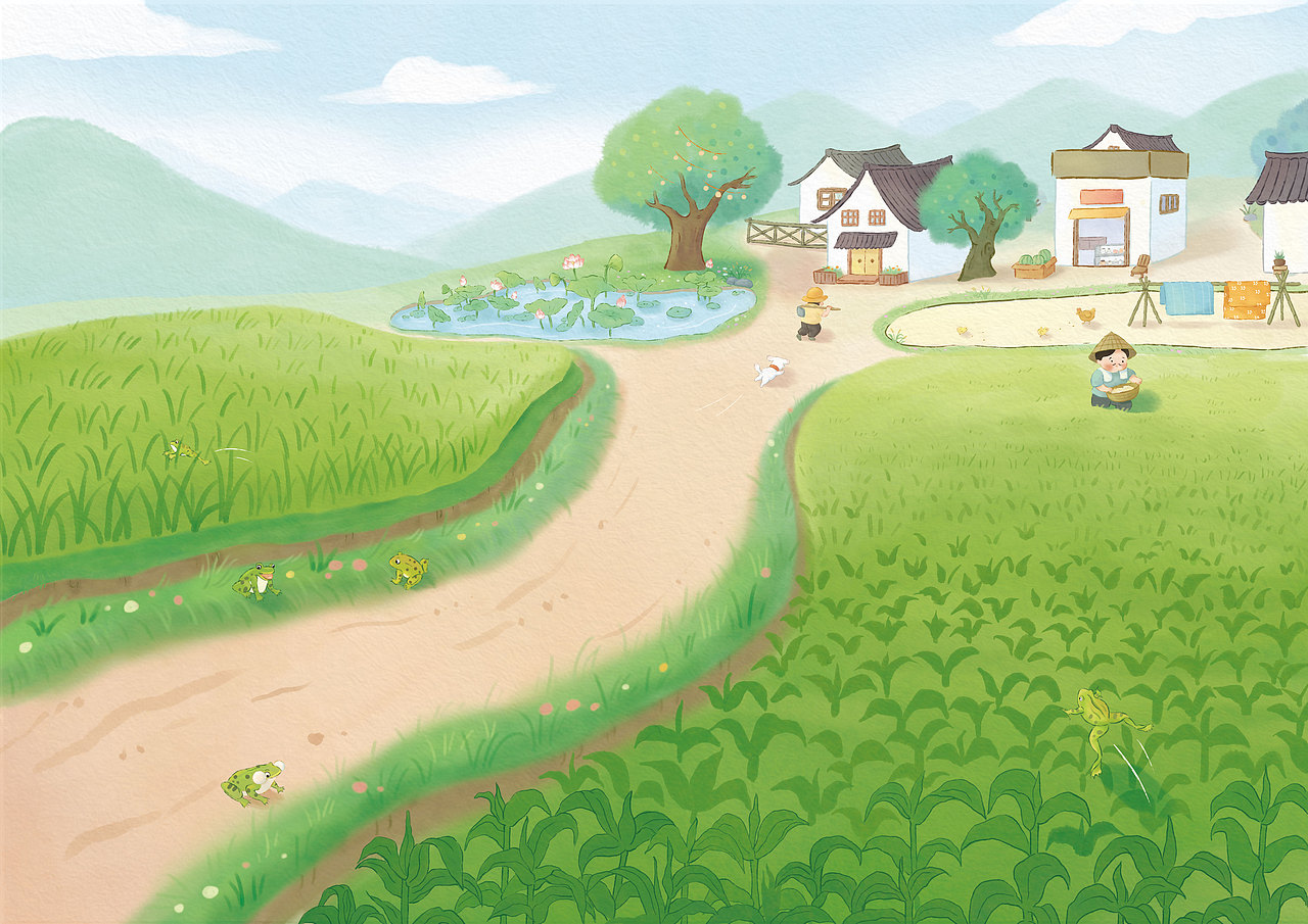 稻田里的青蛙叫