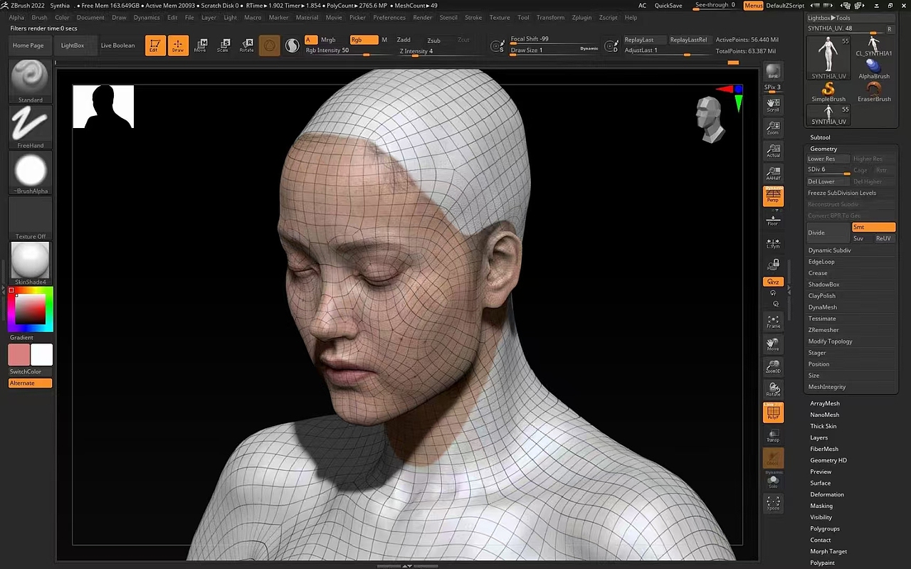Synthia女性角色造型三维建模设计