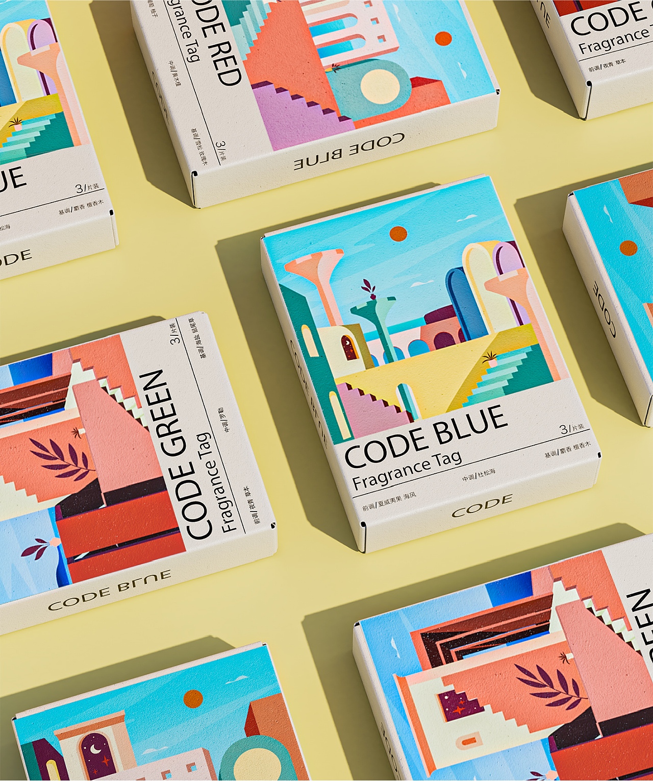 矢量插画/香薰片包装