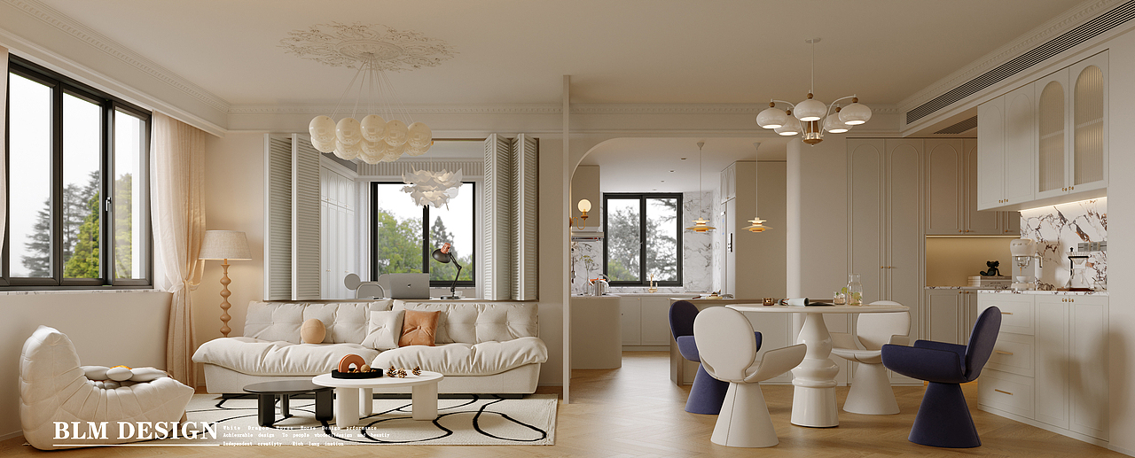 现代奶油家装案例