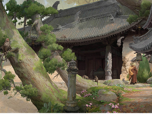 艺数绘讲师作品分享|陈克凡《山中寺》