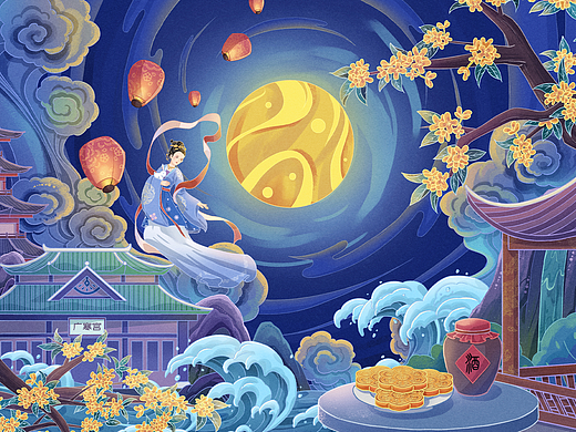 中秋贺图-千里共婵娟