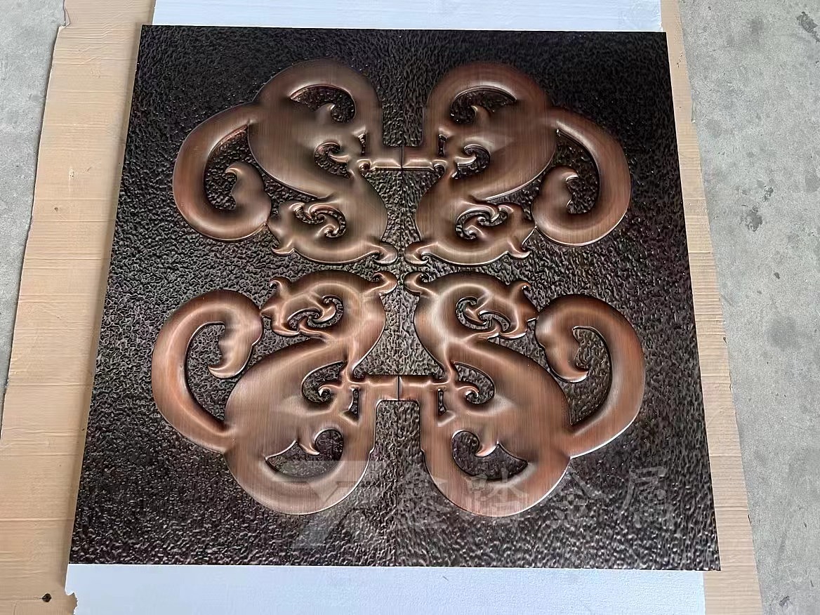 铝板立体浮雕造型 金属浮雕壁画背景图定制