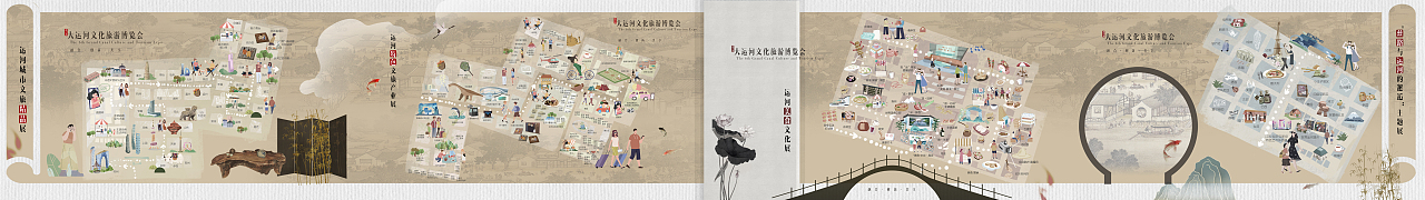 第六屆大運(yùn)河文化旅游博覽會 | 長卷手繪地圖（圖ZMzc3MjAyMjA4） - 海報(bào) - 站酷設(shè)計(jì)師廢柴女友原創(chuàng)素材 - 站酷ZCOOL