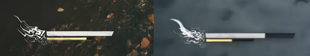 左圖為碧塵、右圖為廣智變身后的血條