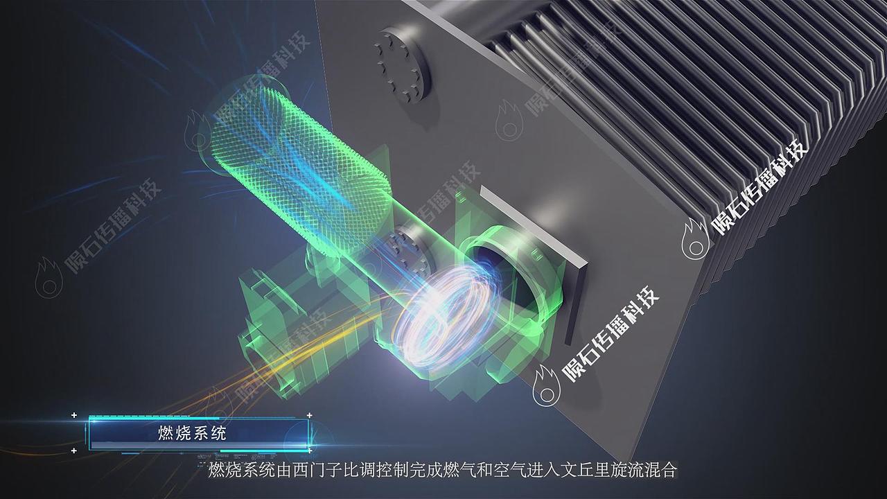 双峰蒸汽锅炉三维动画 超低氮冷凝工艺