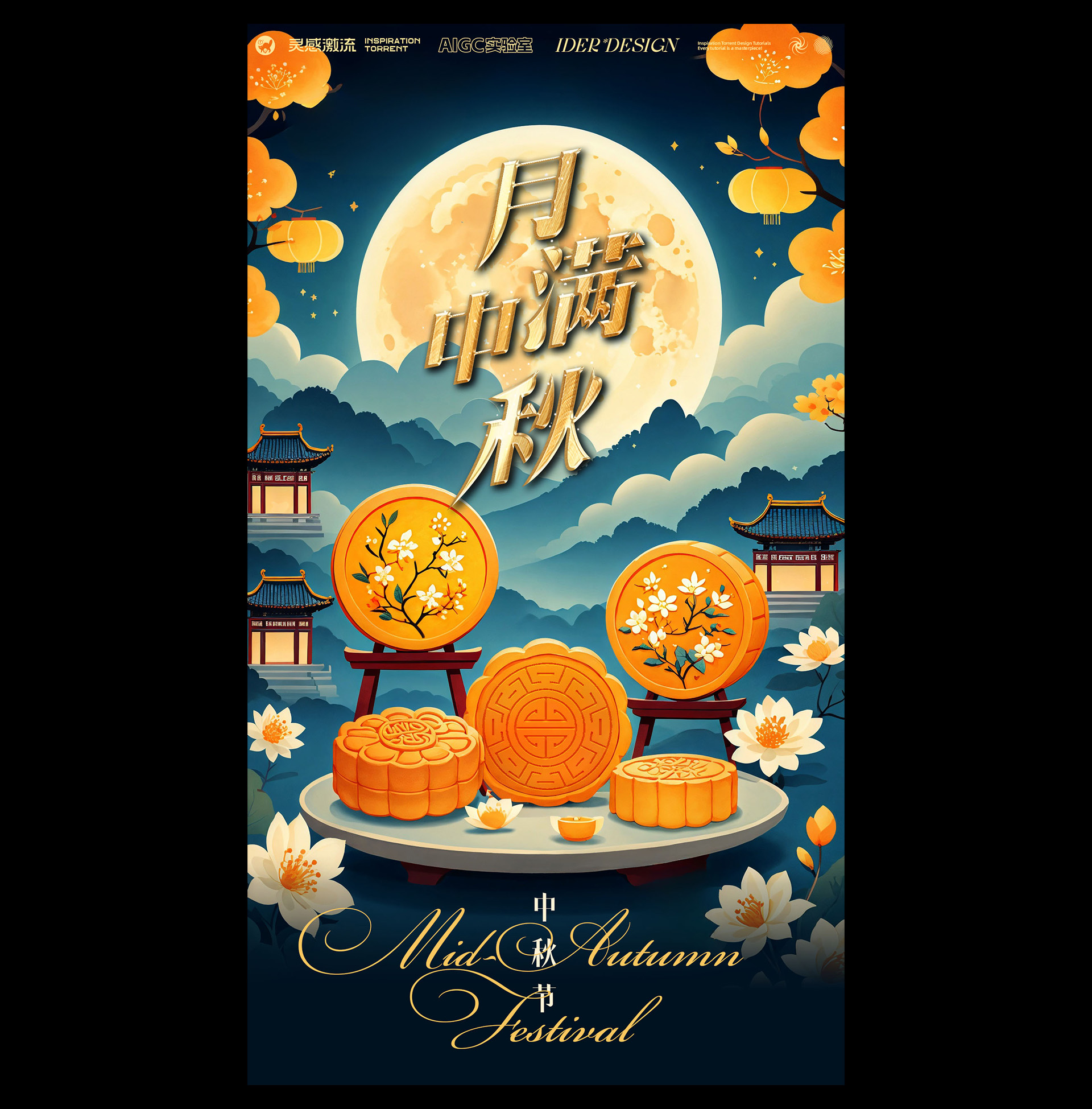 AIGC应用指南 | 用美图WHEE辅助设计中秋节海报(图ZMTQ5MTA2MDg=) - 教程 - 站酷设计师大猫404原创素材 - 站酷ZCOOL