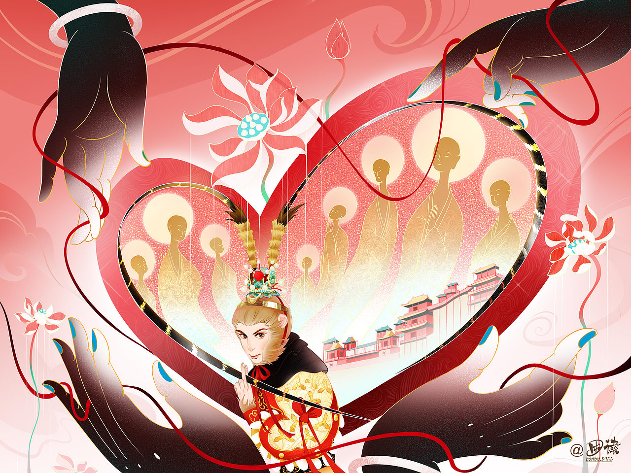 果然年轻的时候不能遇见太惊艳的猴~|国风插画|孙悟空（图ZMzc3MjE3MzE2） - 创作习作 - 站酷设计师困读原创素材 - 站酷ZCOOL