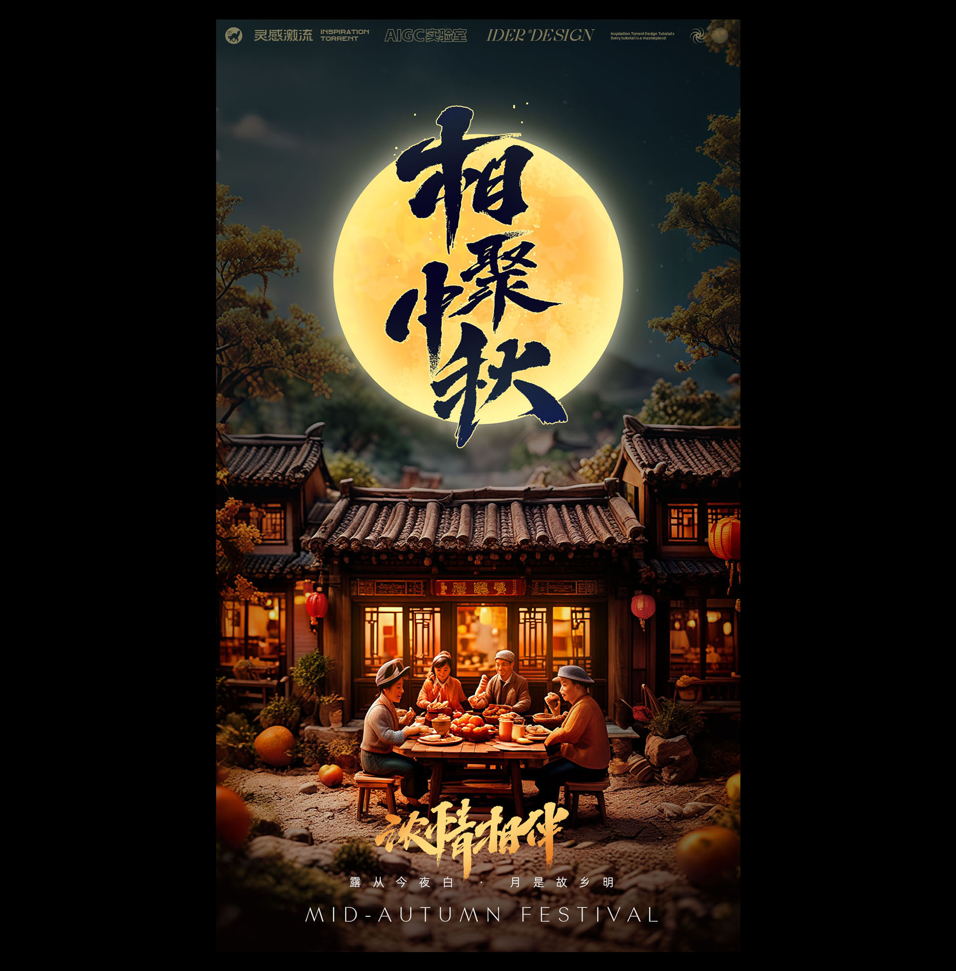 AIGC应用指南 | 用美图WHEE辅助设计中秋节海报(图ZMTQ5MTA3NzY=) - 教程 - 站酷设计师大猫404原创素材 - 站酷ZCOOL